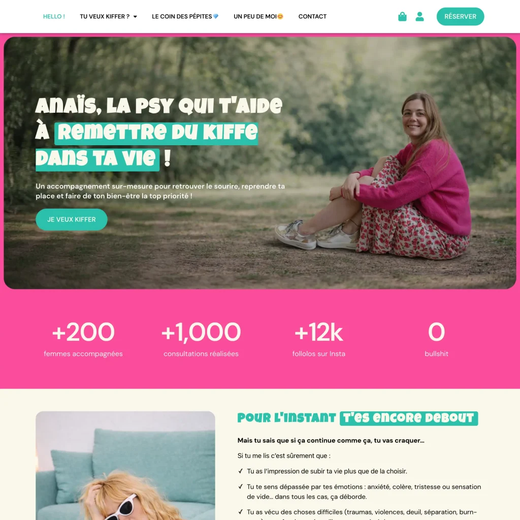 Aperçu du site internet d'Anaïs Goguenheim, psychothérapeute — création de site thérapeute