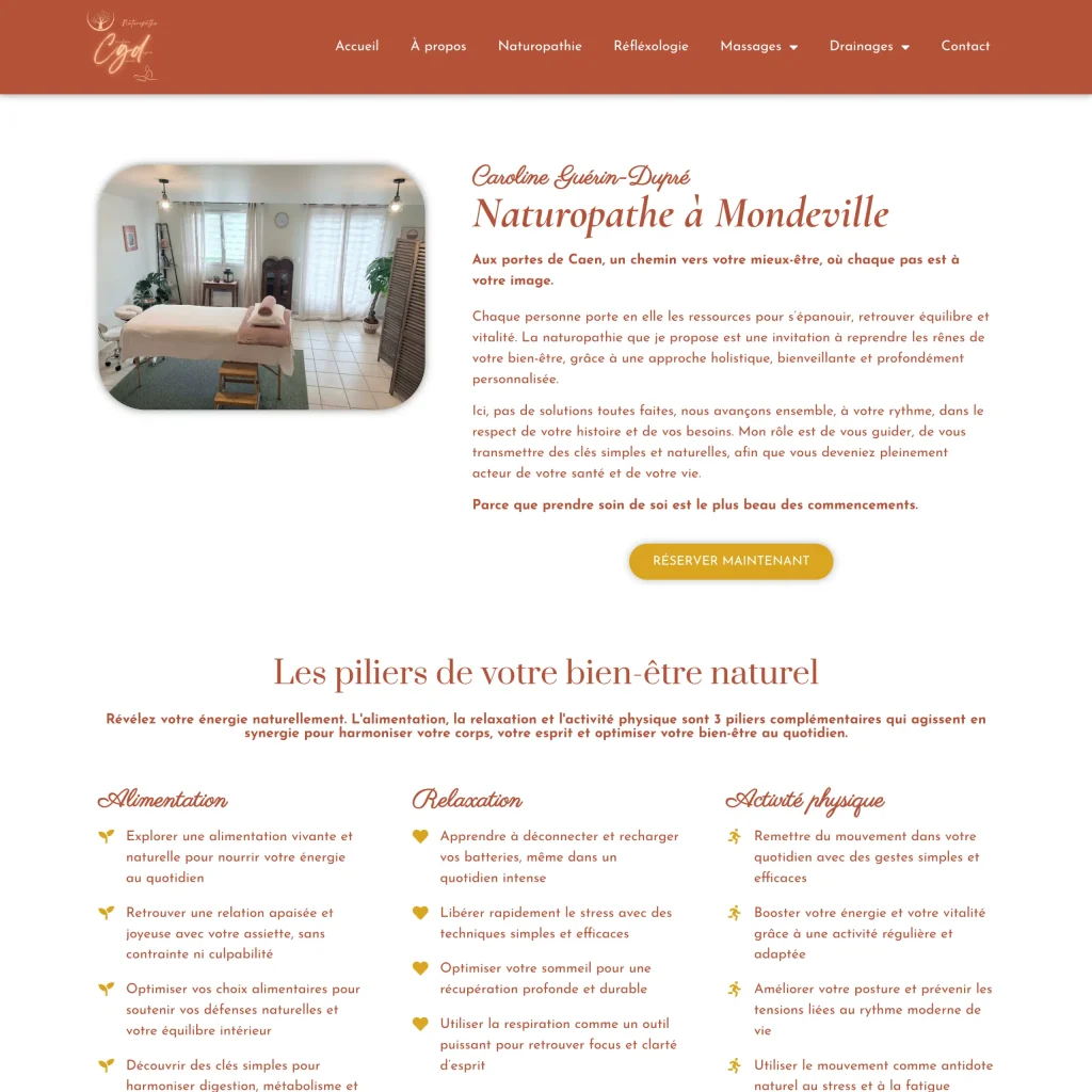 Aperçu du site internet de Caroline Guérin-Dupré, naturopathe — réalisé par Atweb Creation