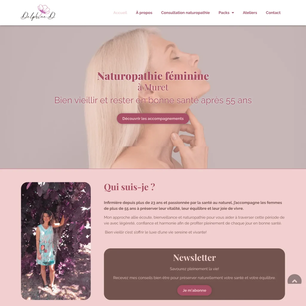 Aperçu du site internet de Delphine Duranton, naturopathe — création de site thérapeute