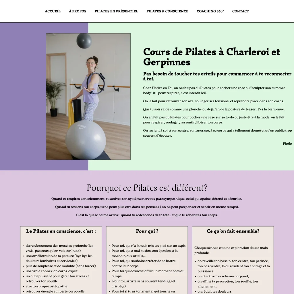 Aperçu du site internet de Florence Ulens, coach holistique — réalisé par Atweb Creation